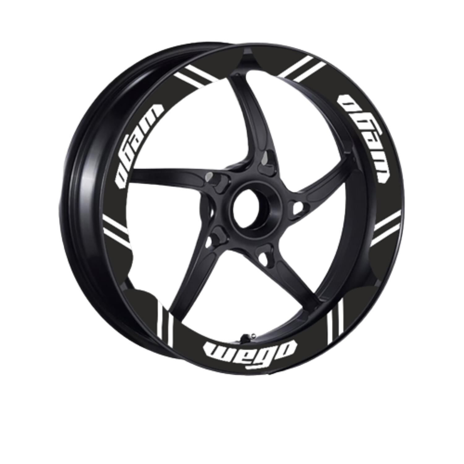 Tvs Wego 110 2012 - 2024 Uyumlu Siyah Geniş 1 Set Jant Şeridi