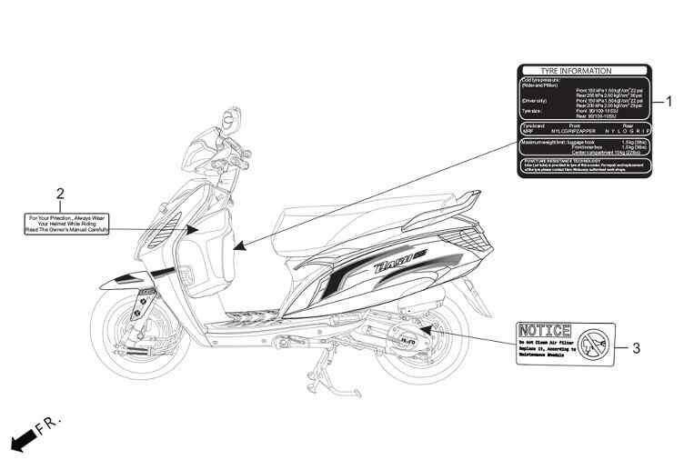 Hero Dash 125 E5 Pl (Dsh125Pl) Etiket Orj ResimNo:3