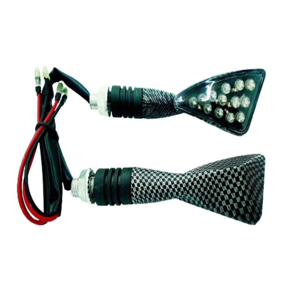 Sinyal Led Delikli Karbon (Sarı Işık)