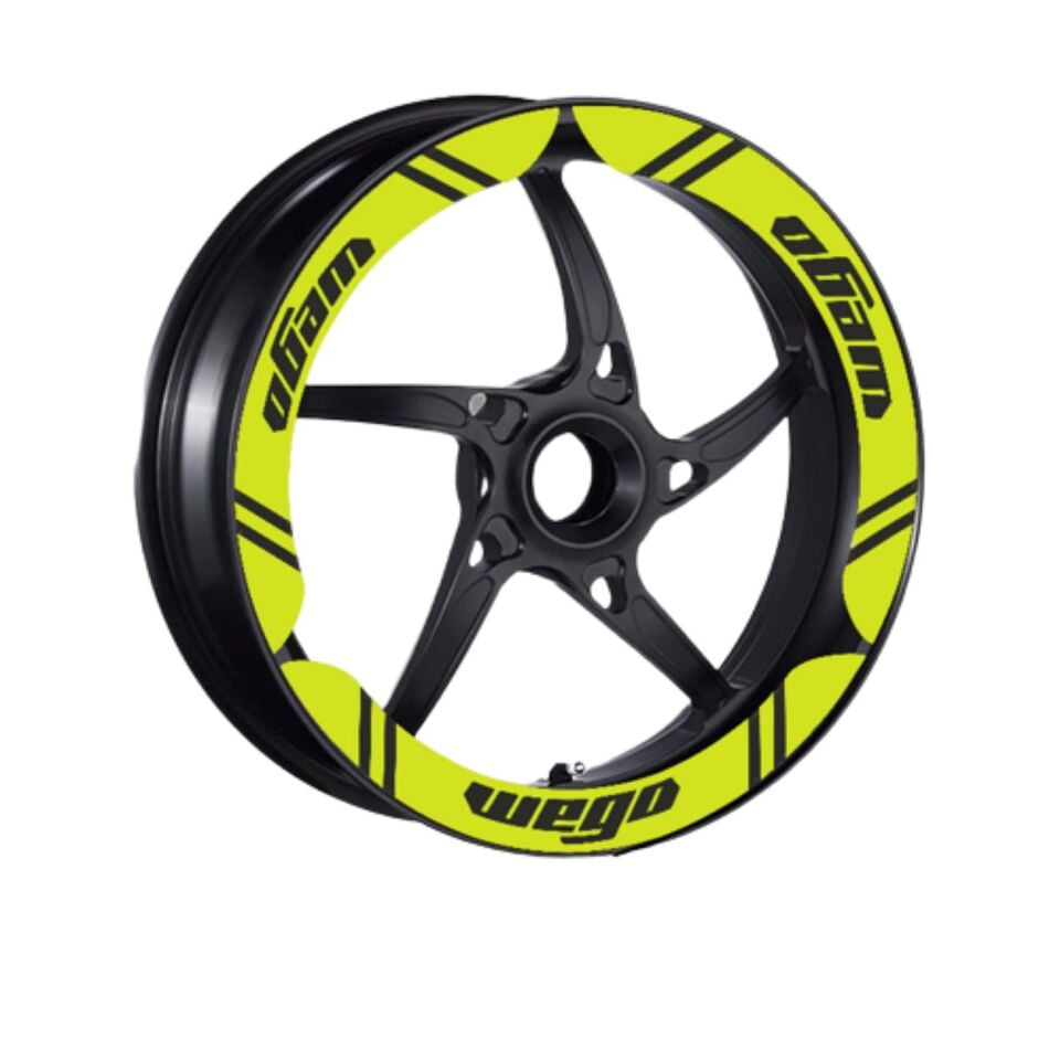 Tvs Wego 110 2012 - 2024 Uyumlu Flo Sarı Geniş 1 Set Jant Şeridi