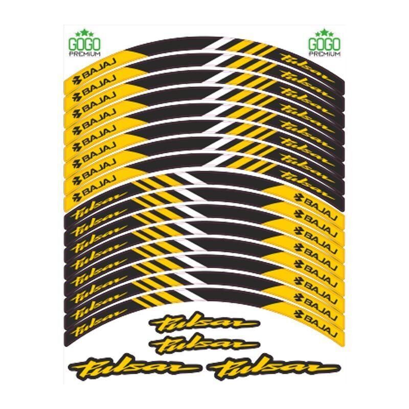 Bajaj Reflektör Sarı Baskı Pulsar Uyumlu 1 Set Jant Şeridi