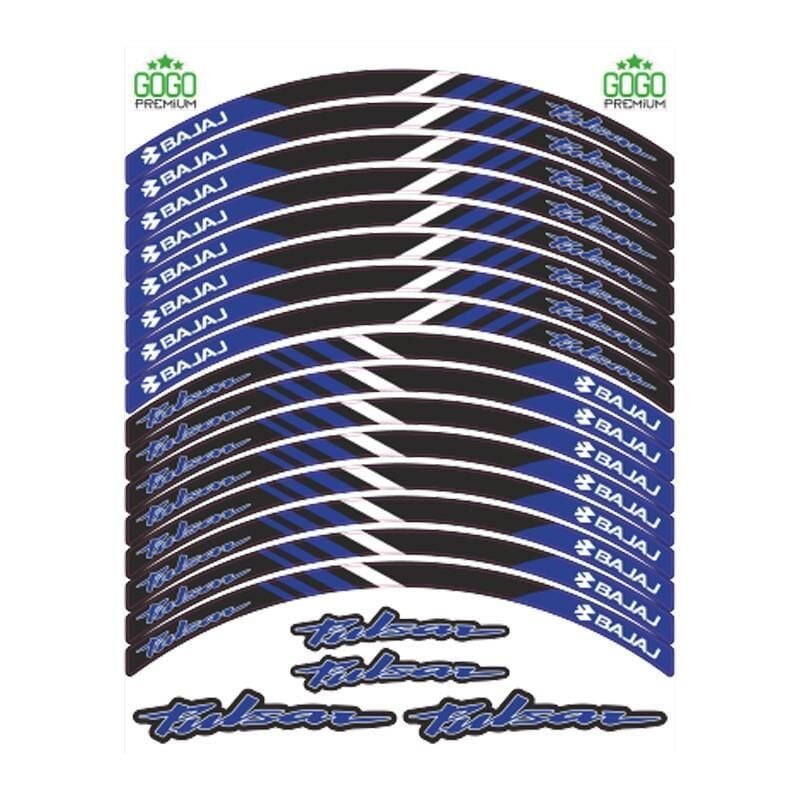 Bajaj Reflektör Mavi Baskı Pulsar Uyumlu 1 Set Jant Şeridi