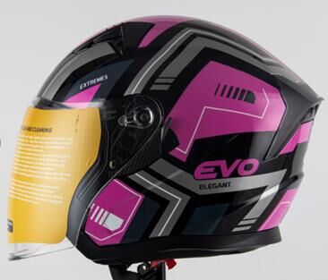 Kask Çenesiz Gözlüklü Evo Mor-Siyah 52810 -S-