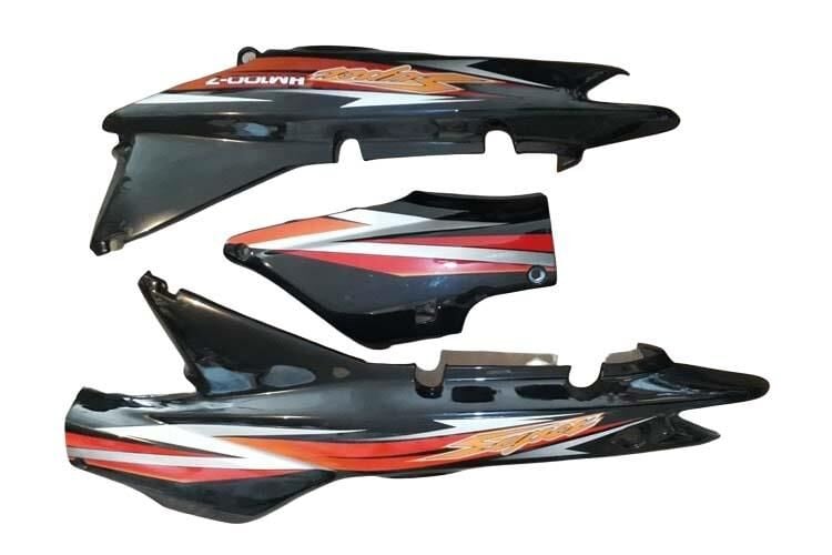 Cup Yan Kapak Takım(3 Parça) Siyah (Stickerlı)