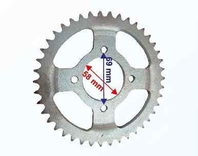 Kuba 150 Kuba-9 Arka Dişli 428-42T İç 58 Mm Çanaklı Öm