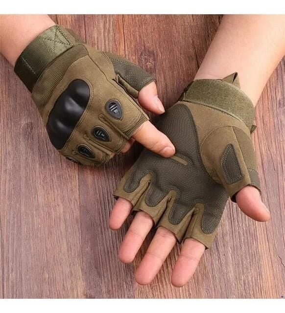 Motorcu/Motosiklet Yarım Kaymaz Yeşil Eldiven