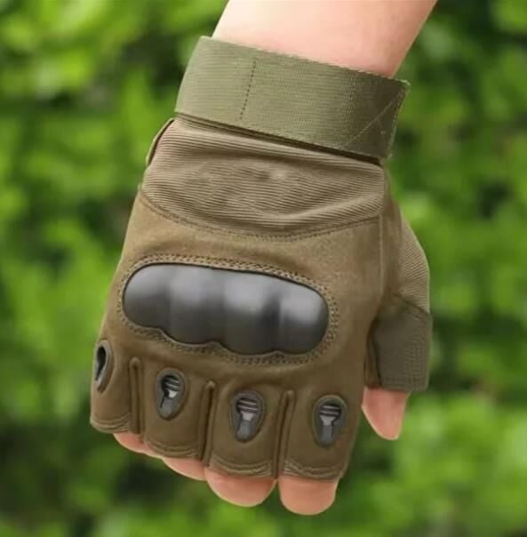 Motorcu/Motosiklet Yarım Kaymaz Yeşil Eldiven