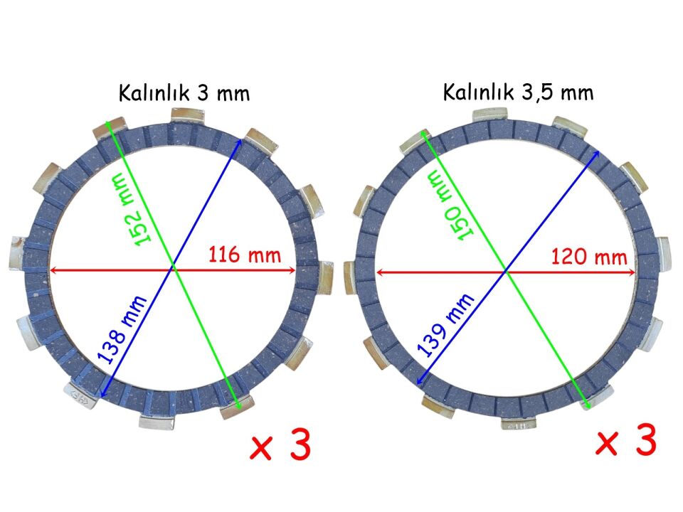 Rks R250 Debriyaj Balatası 3+3