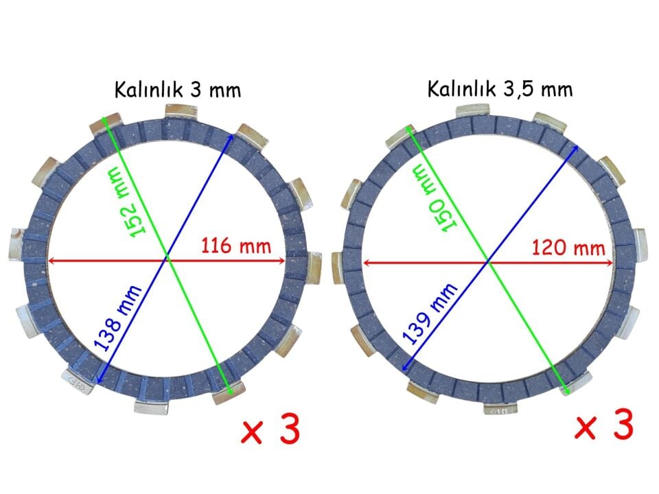 Rks R250 Debriyaj Balatası 3+3
