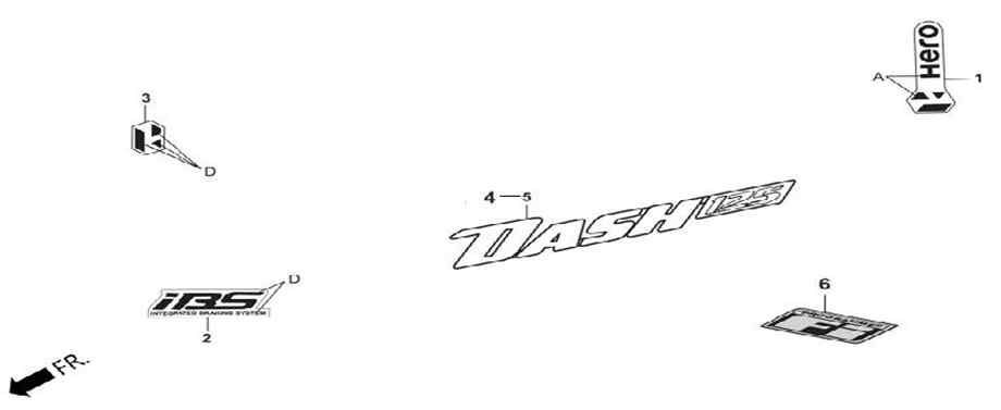 Hero Dash125 (Dash 125) Stiker ( Fi ) Orj ResimNo:6