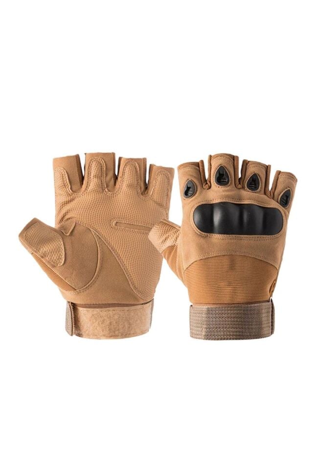 Motorcu/Motosiklet  Yarım Kaymaz Çöl Sarısı (Bej) Eldiven