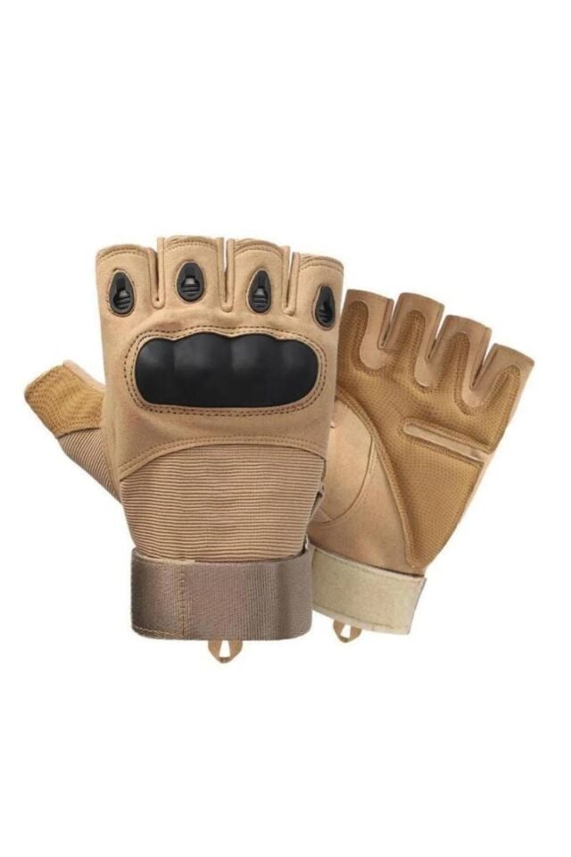 Motorcu/Motosiklet  Yarım Kaymaz Çöl Sarısı (Bej) Eldiven