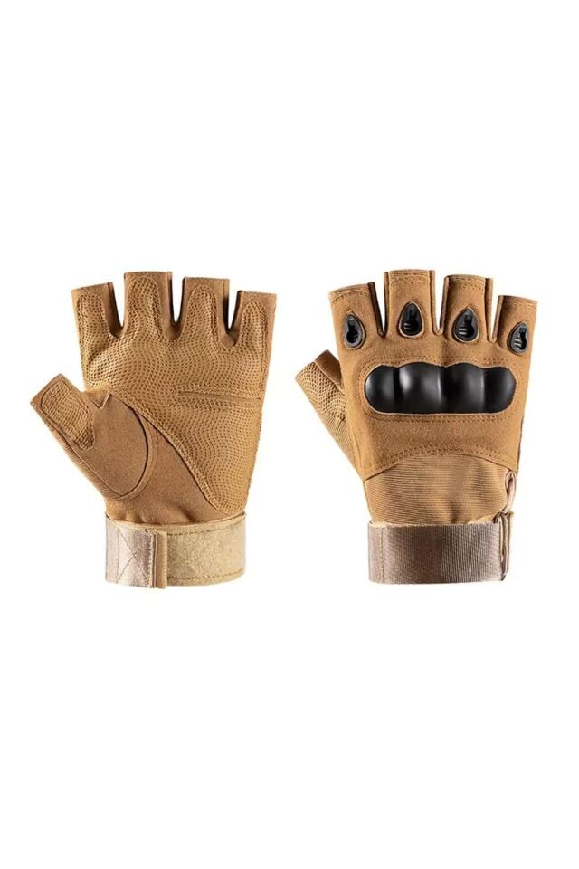 Motorcu/Motosiklet  Yarım Kaymaz Çöl Sarısı (Bej) Eldiven