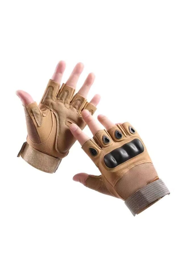 Motorcu/Motosiklet  Yarım Kaymaz Çöl Sarısı (Bej) Eldiven