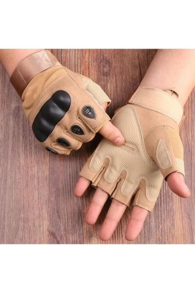 Motorcu/Motosiklet  Yarım Kaymaz Çöl Sarısı (Bej) Eldiven