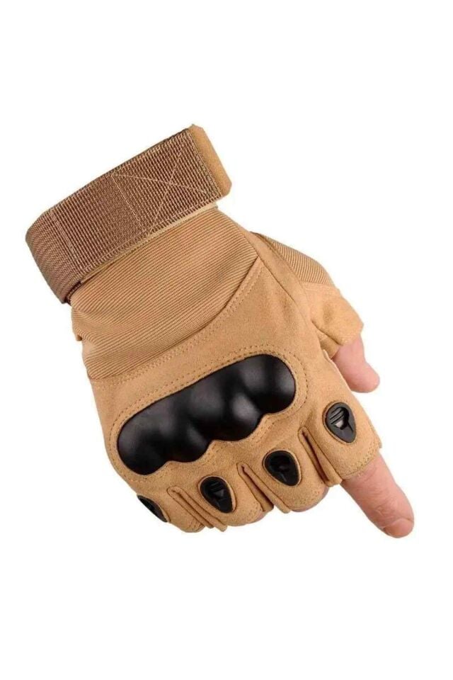 Motorcu/Motosiklet  Yarım Kaymaz Çöl Sarısı (Bej) Eldiven