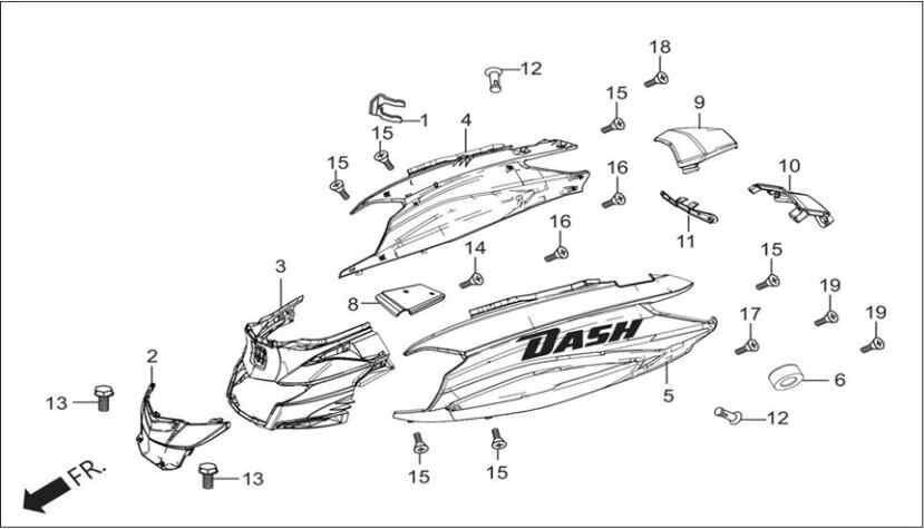 Hero Dash 110 (Euro 3) Ic Grnj. Govde Ic Orj ResimNo:3