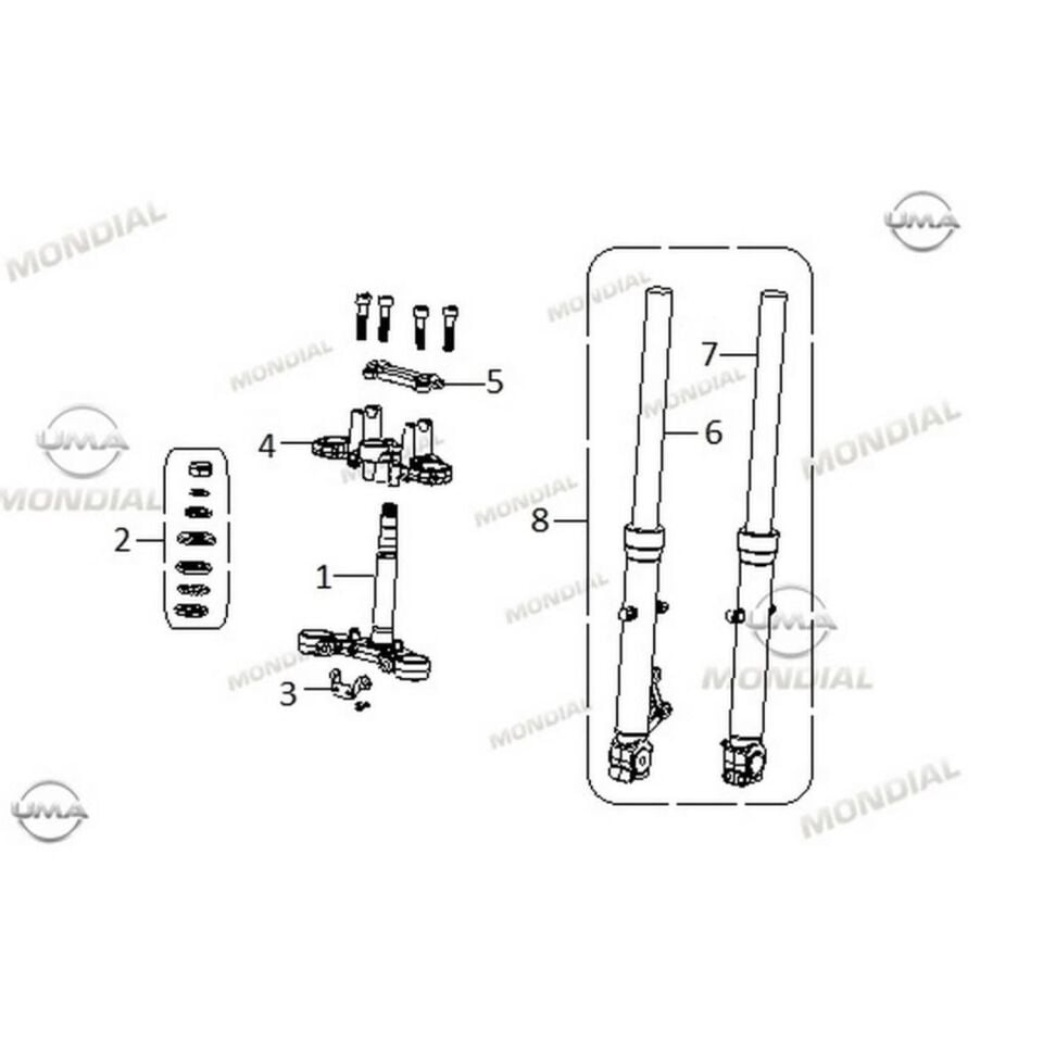 Mondial Buccaneer 250İ Ön Sol Amortisör Komple Siyah Orj