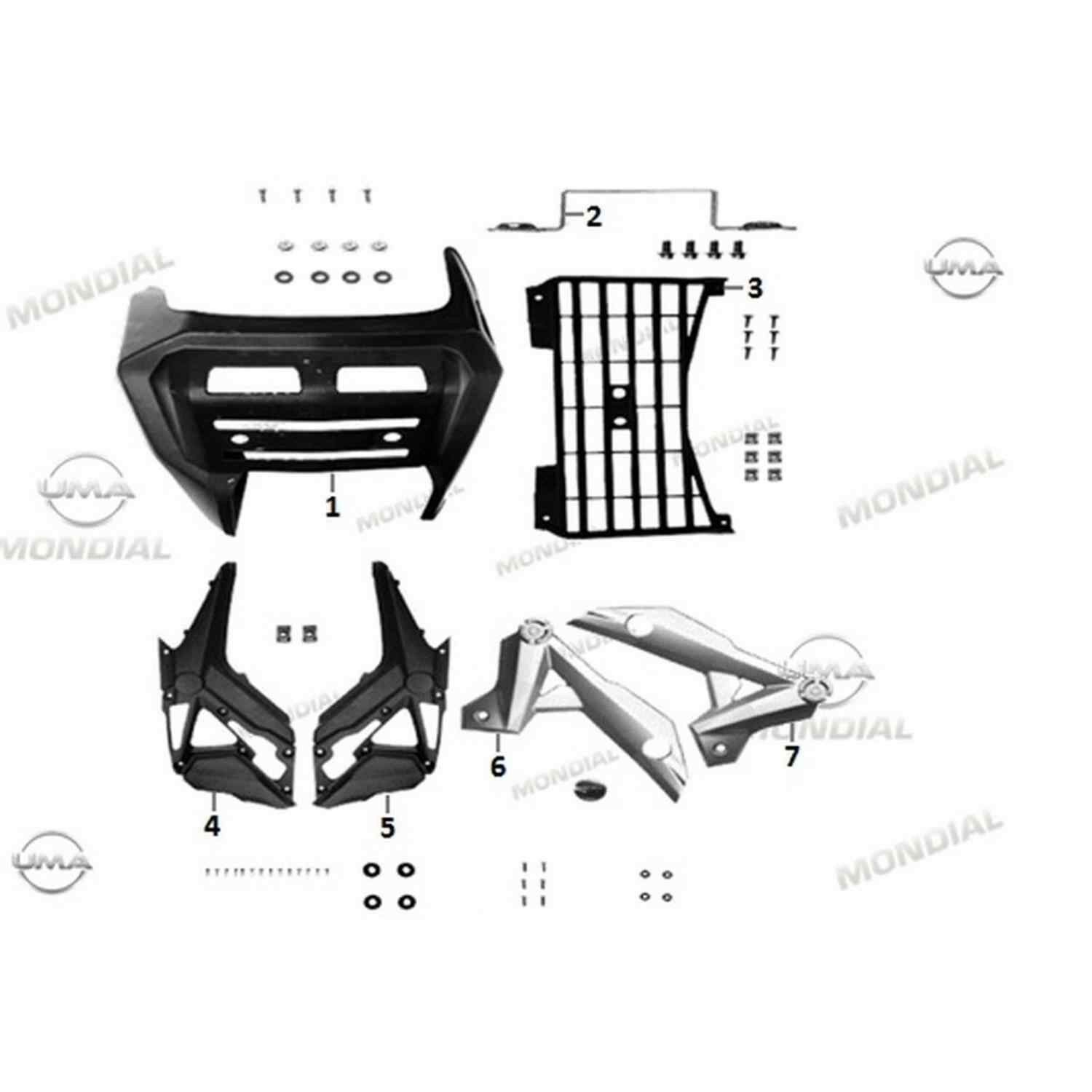 Mondial Rx1 Enduro Sele Altı Sağ Dekor Kapak Orj