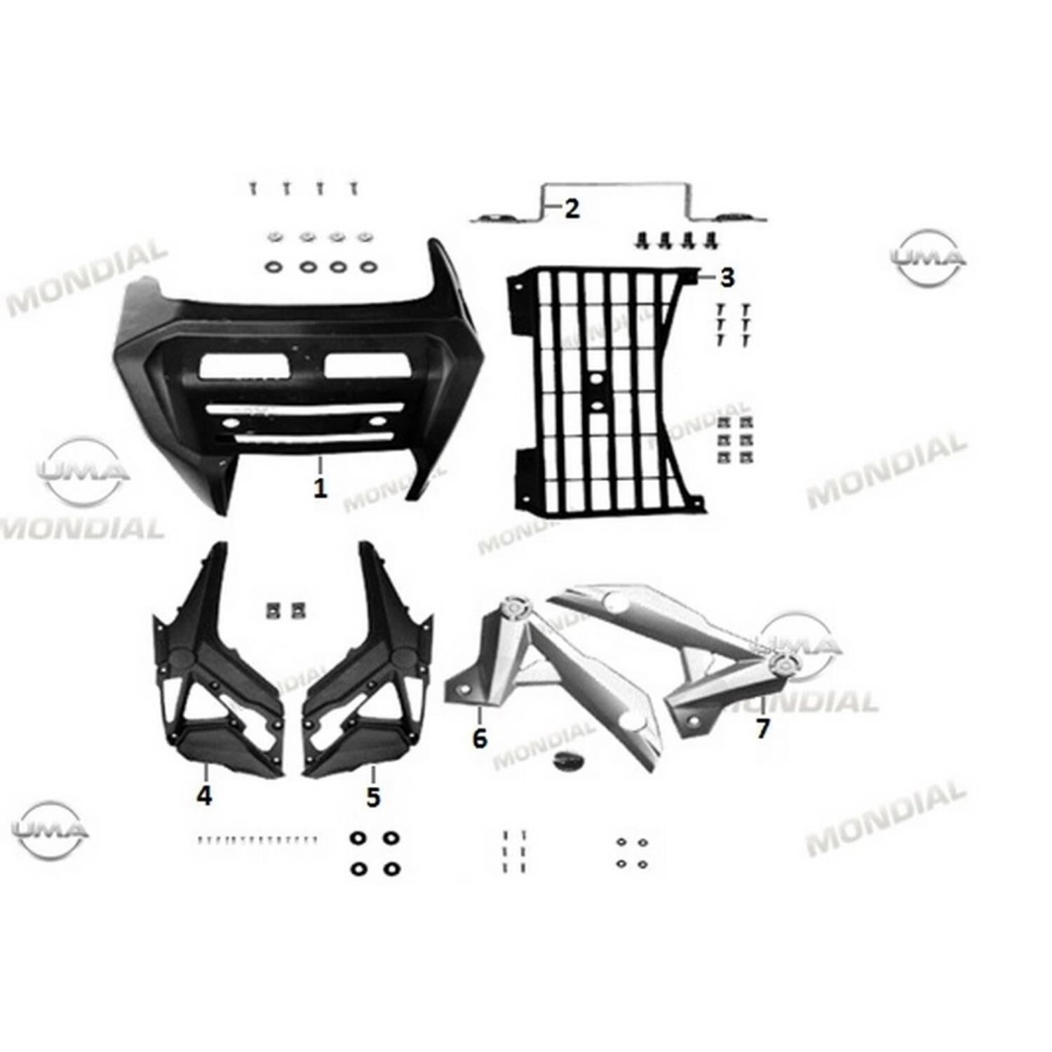 Mondial Rx1 Enduro Sele Altı Sağ Dekor Kapak Orj