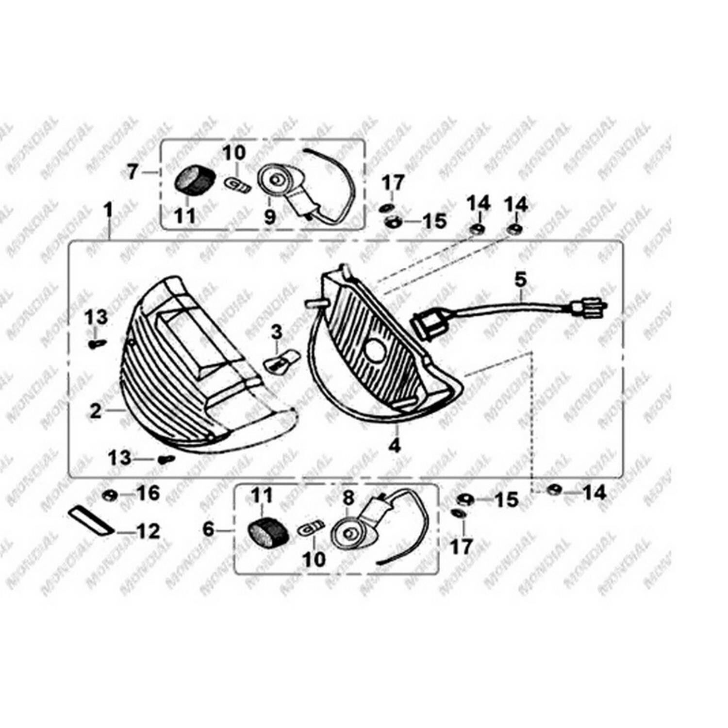 Mondial 125-150Rr Arka Sinyal Sağ Komple Orj