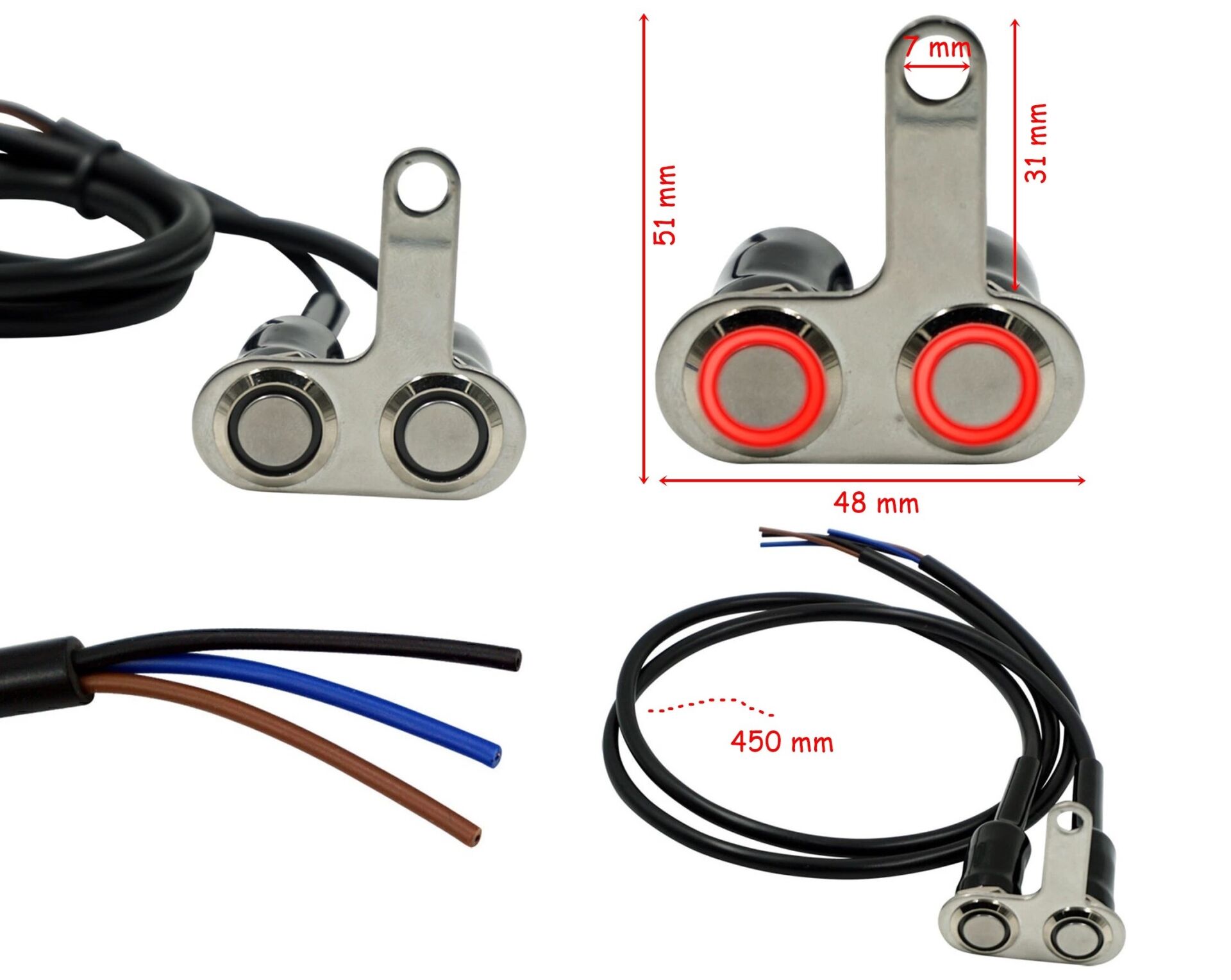 Çıt Açma Kapama Düğme 2 Li Krom Üniversal