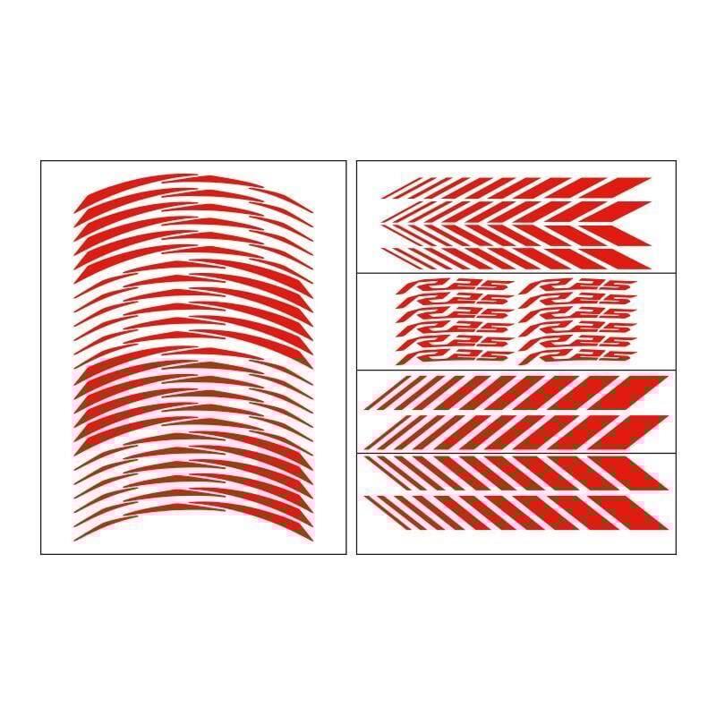 Yamaha Florasan Kırmızı Racing R25 Uyumlu 1 Set Jant Şeridi