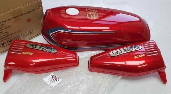 Benzın Depo Kesık + Yan Kapak Set Kırmızı Cg125
