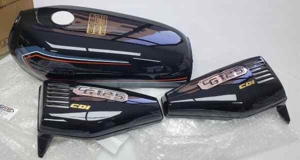 Benzın Depo Kesık + Yan Kapak Set Sıyah Cg125
