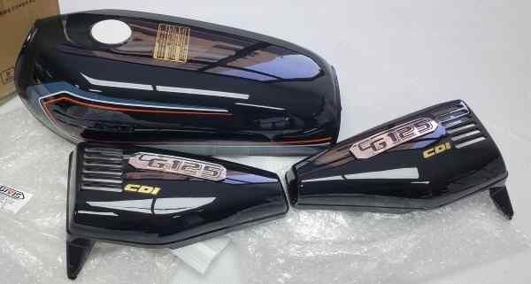 Benzın Depo Kesık + Yan Kapak Set Sıyah Cg125