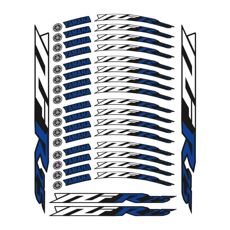 Yamaha Mavi Baskı R25 Uyumlu 1 Set Jant Şeridi