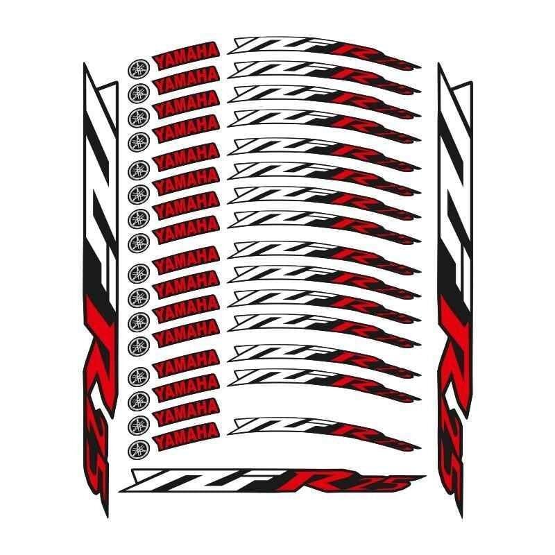 Yamaha Kırmızı Baskı R25 Uyumlu 1 Set Jant Şeridi