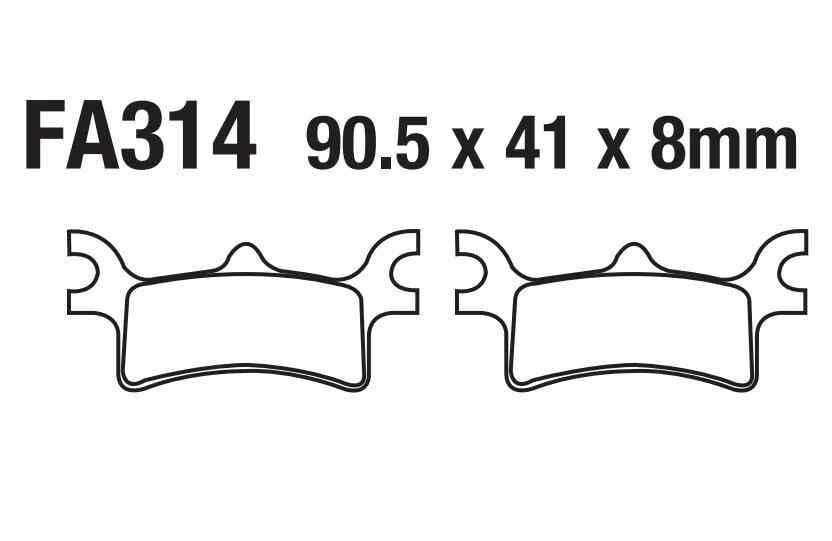 Atv Ön Fren Disk Balatası Fa314 Msr Polaris Magnum 325-500 Sportsman 400-450-500-600-700-800