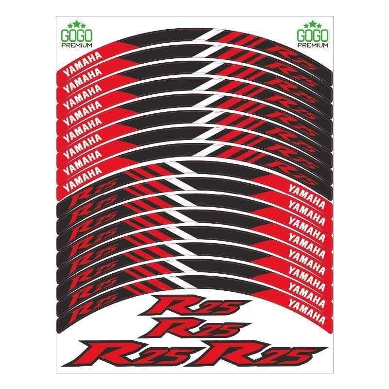 Yamaha Reflektör Kırmızı Baskı R25 Uyumlu 1 Set Jant Şeridi