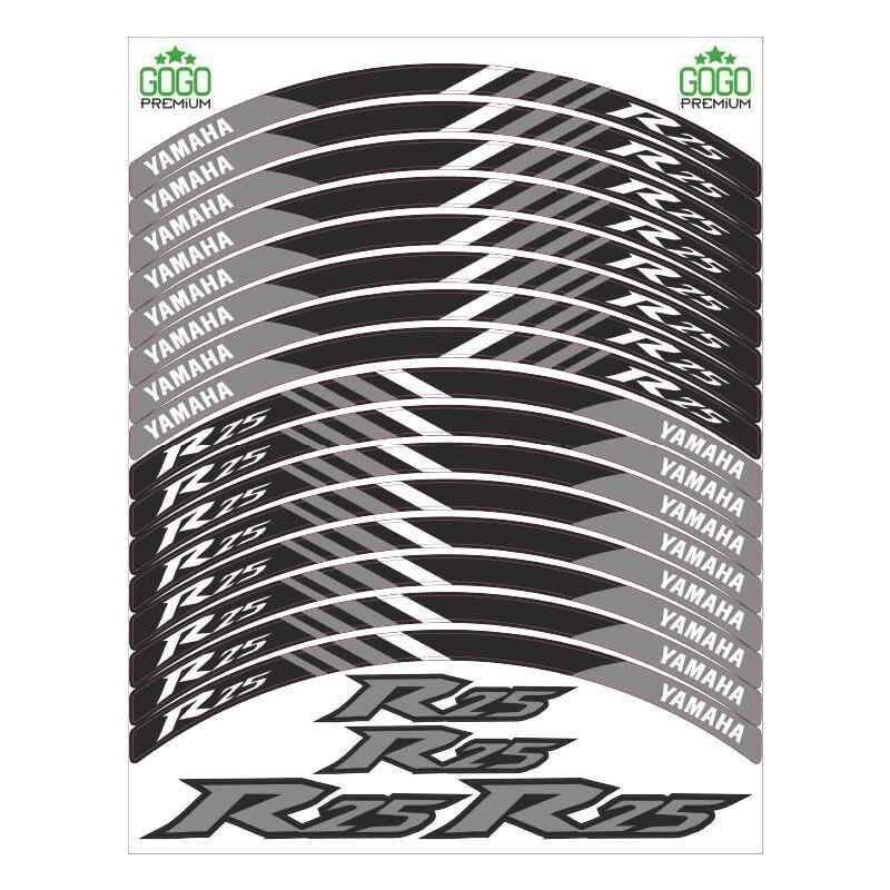 Yamaha Reflektör Gri Baskı R25 Uyumlu 1 Set Jant Şeridi