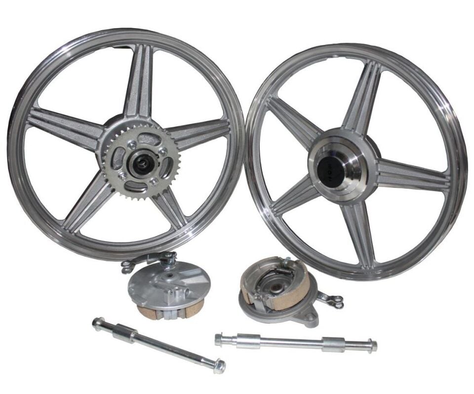 125Cg Ön-Arka Jant Çelik Büyük Kampana-Dişli-Mil Dahil