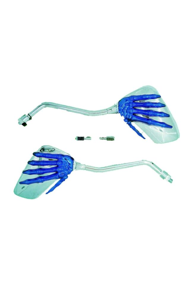 Ayna İskelet El Desen Mavi-Nikel 10 Mm