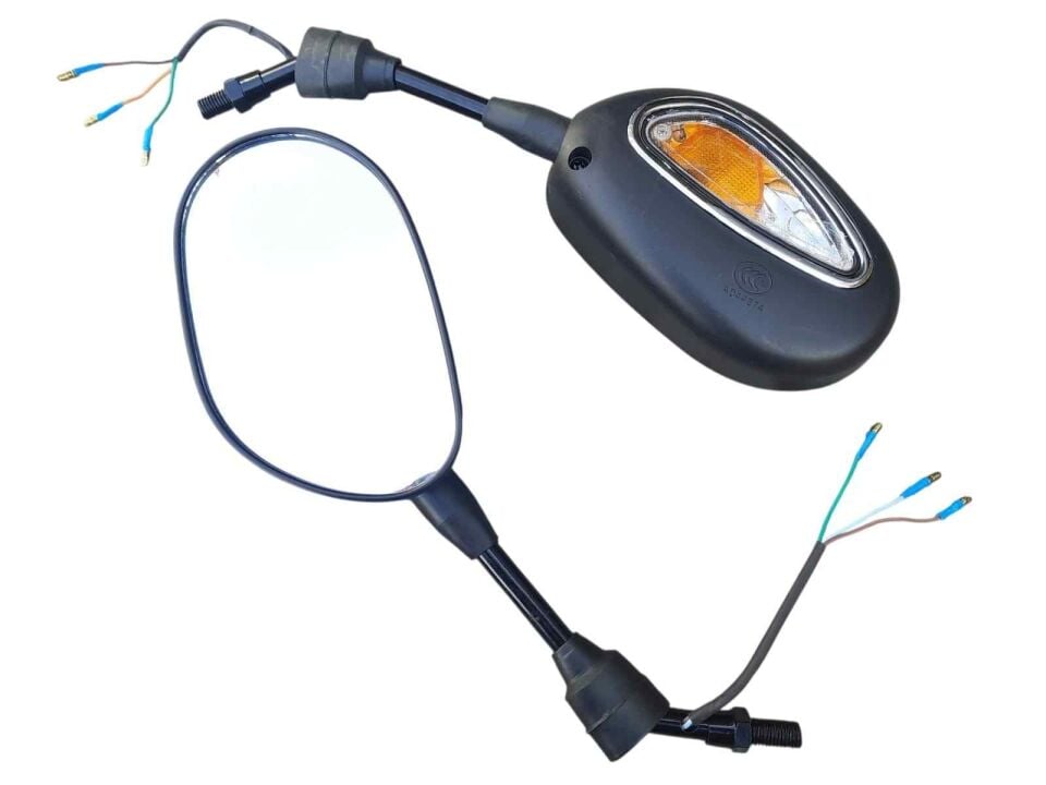 Scooter Ayna Sinyalli-Parklı Siyah 10 Mm