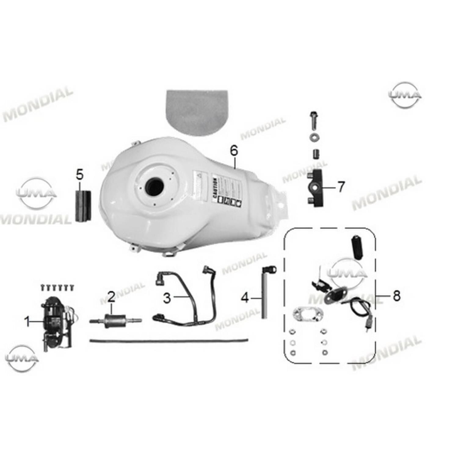 Mondial Rx3 Enduro Benzin Deposu Kırmızı Orj