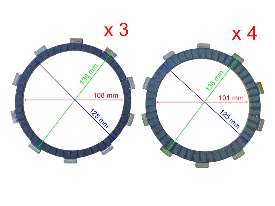 Bajaj Dominar 250-400 Debriyaj Balatası 4+3 10T 101-108-125-136 Mm