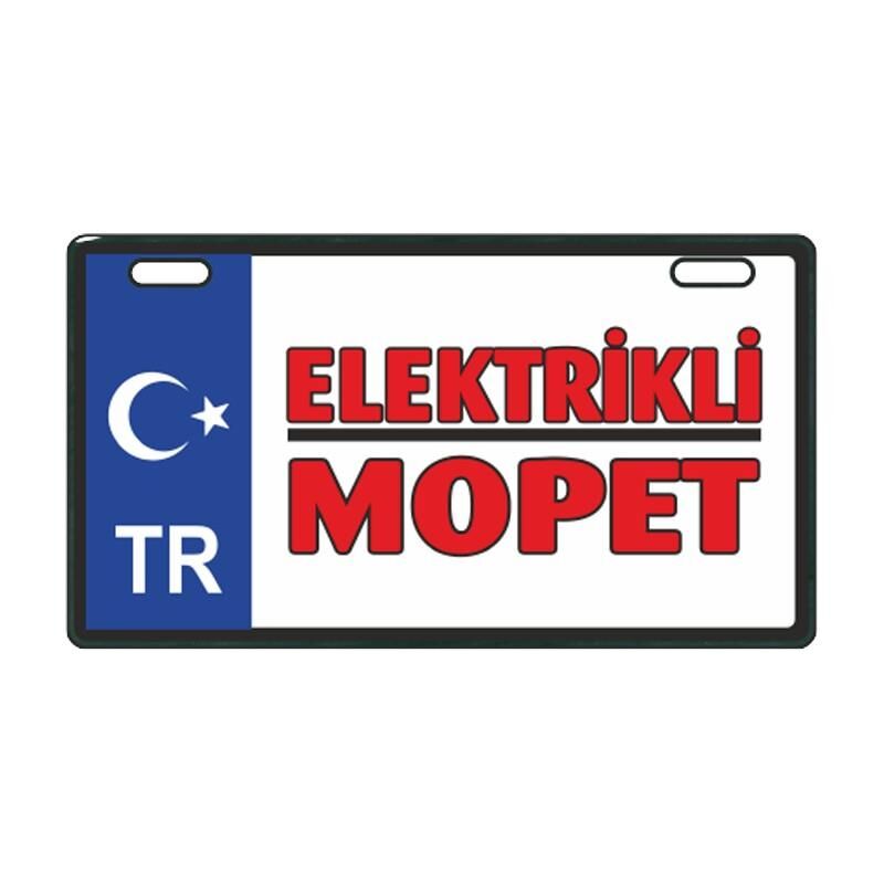Mavi Elektrikli Mopet E-Bike Plakalık