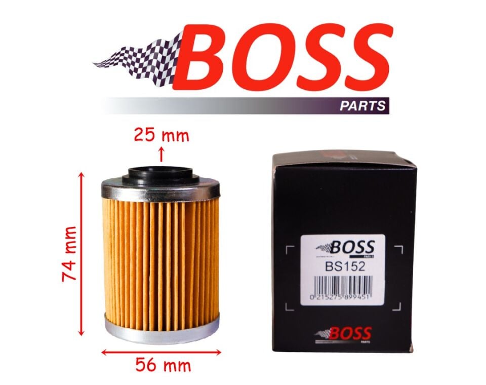 Cf Moto Atv Utv 400-500-800-1000 Yağ Filtresi Boss Bs152 (Hf152) 56-74-25 Mm