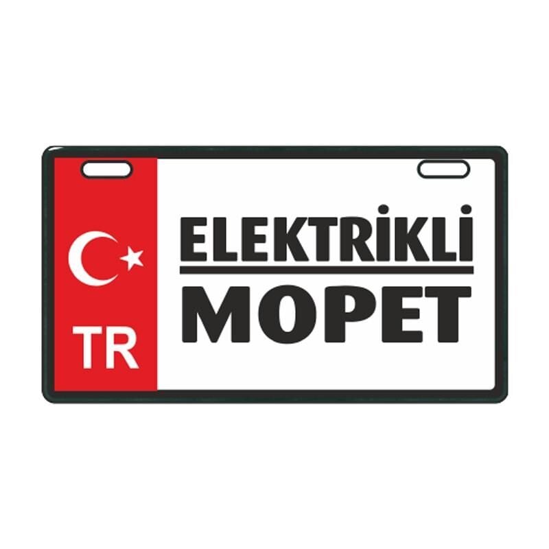 Kırmızı Elektrikli Mopet E-Bike Plakalık