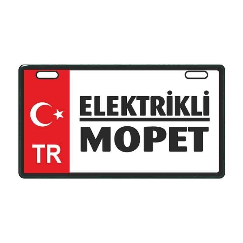 Kırmızı Elektrikli Mopet E-Bike Plakalık