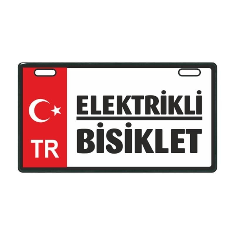 Kırmızı Elektrikli Bisiklet E-Bike Plakalık