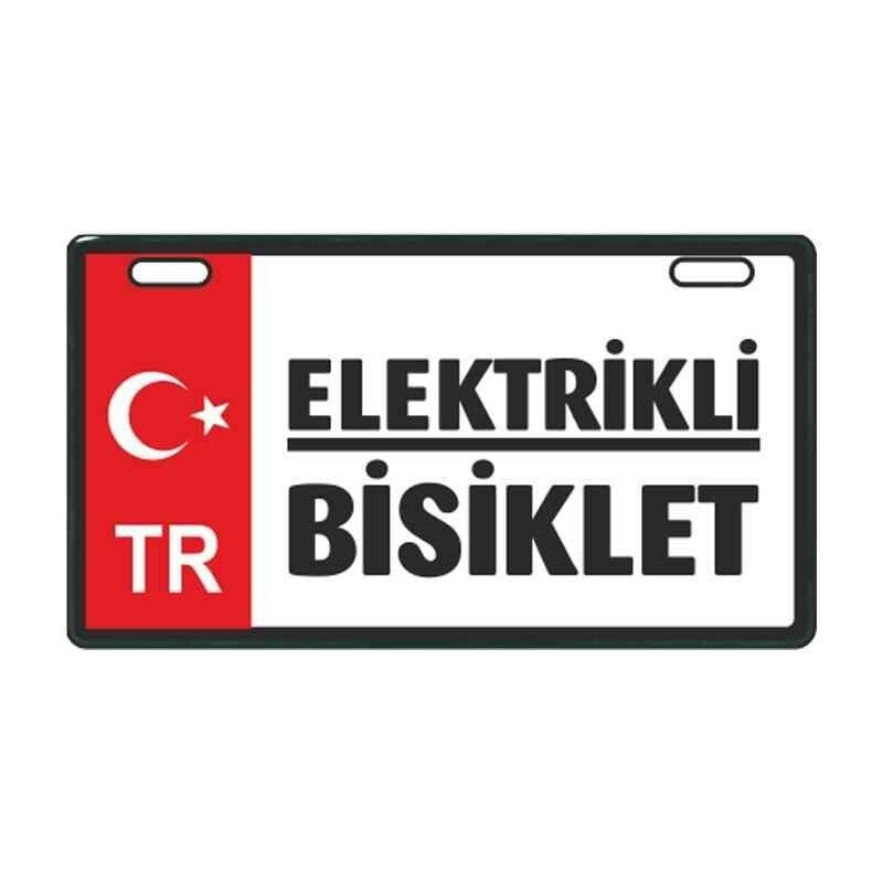Kırmızı Elektrikli Bisiklet E-Bike Plakalık
