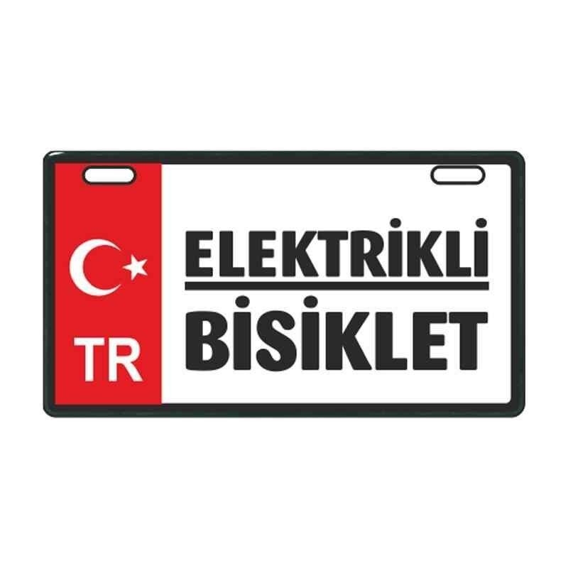Kırmızı Elektrikli Bisiklet E-Bike Plakalık