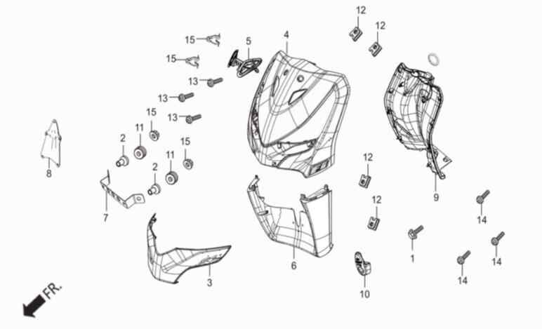 Hero Duet 125 (Duet 125) Ic Grnj. Siperlik Ust Kapak Orj ResimNo:8