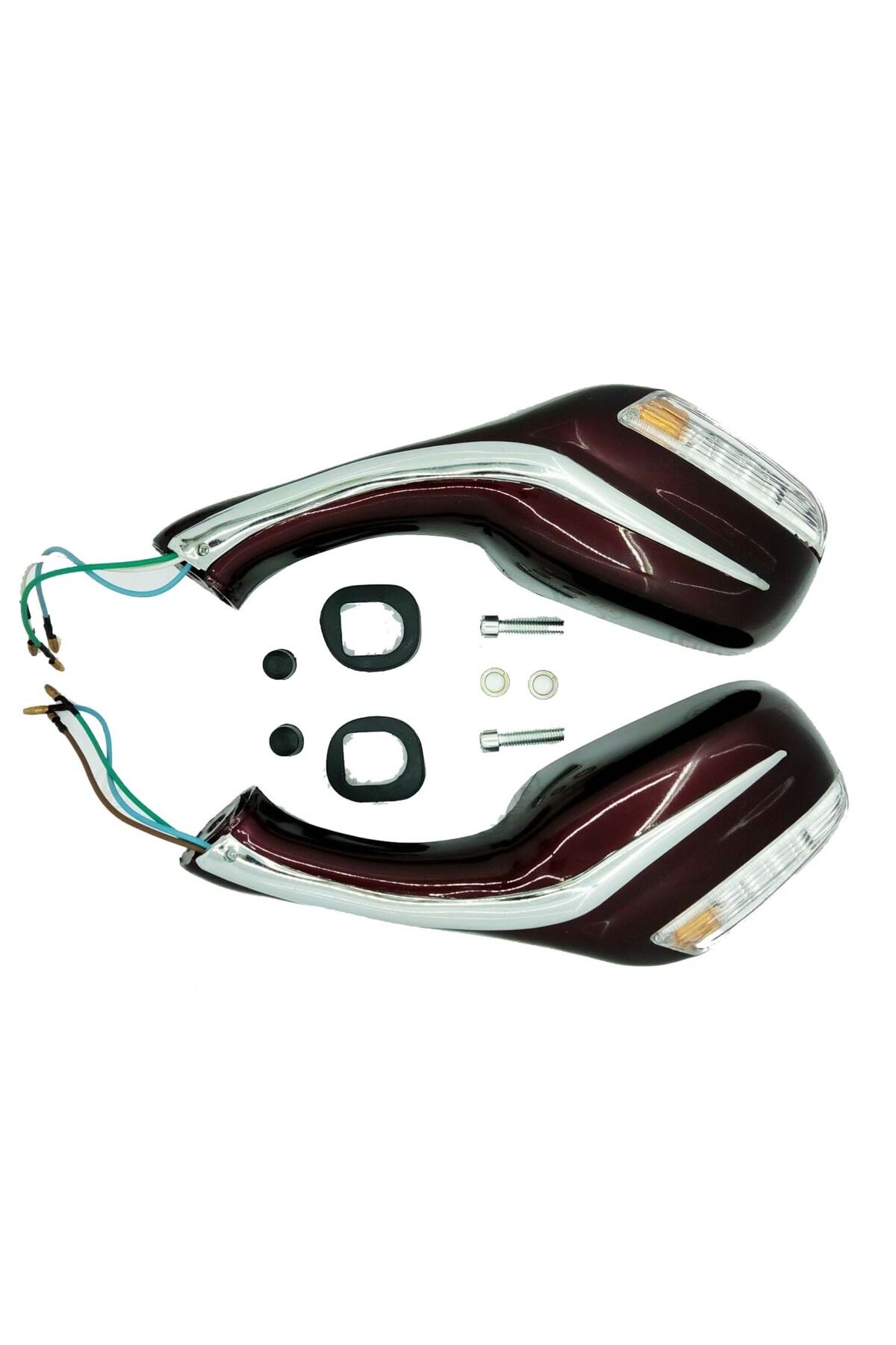 Scooter Ayna Sinyalli Bordo