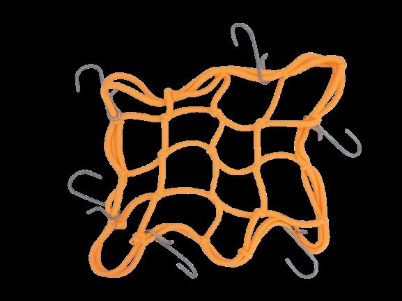 Bağaj Lastiği File 6 Kancalı Turuncu